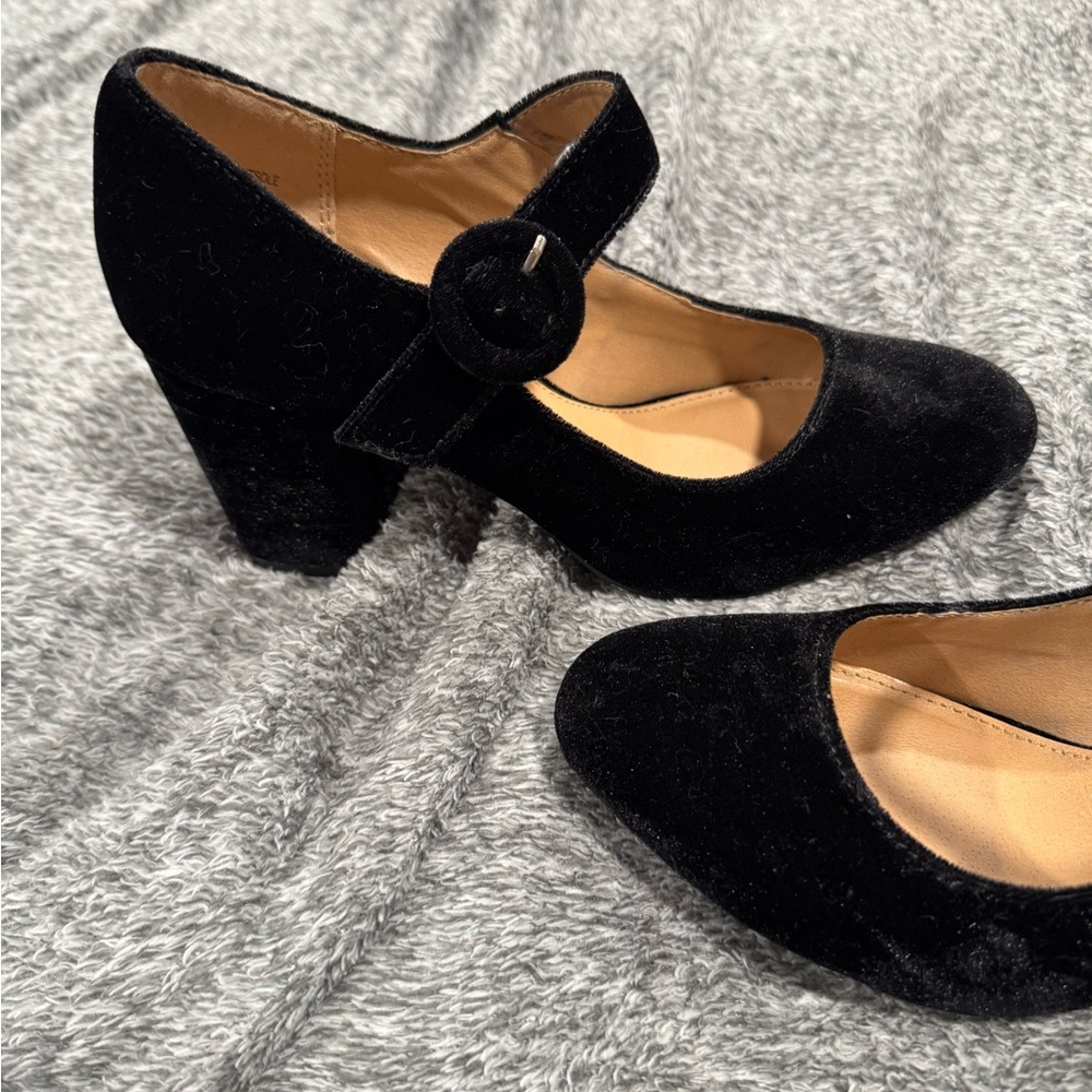 Esprit Black Chenille Mary Janes